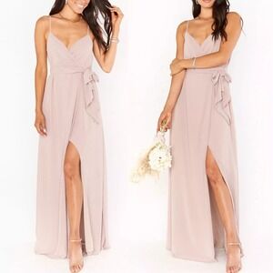 NWT Show Me Your Mumu Liz Strappy Wrap Maxi Dress in Dusty Blush Crisp Pink $148